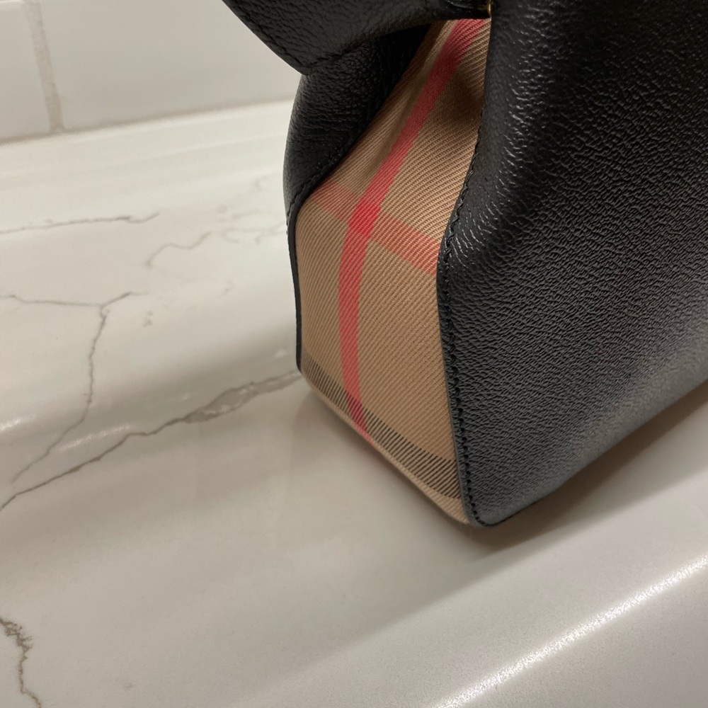 BURBERRY SMALL HELMSLEY LEATHER & HOUSE CHECK CROSSBODY